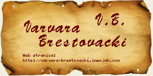 Varvara Brestovački vizit kartica